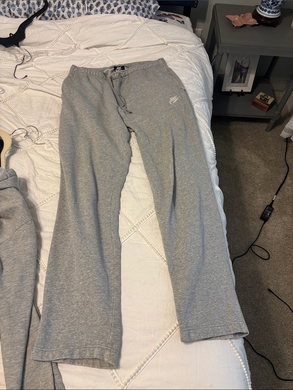 Nike Light Gray Fleece Drawstring Sweatpants